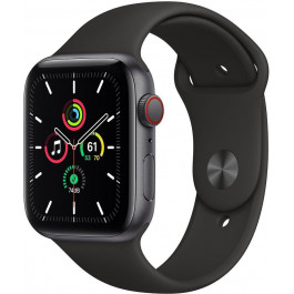   Apple Watch SE GPS + Cellular 44mm Space Gray Aluminum Case with Black Sport B. (MYER2)