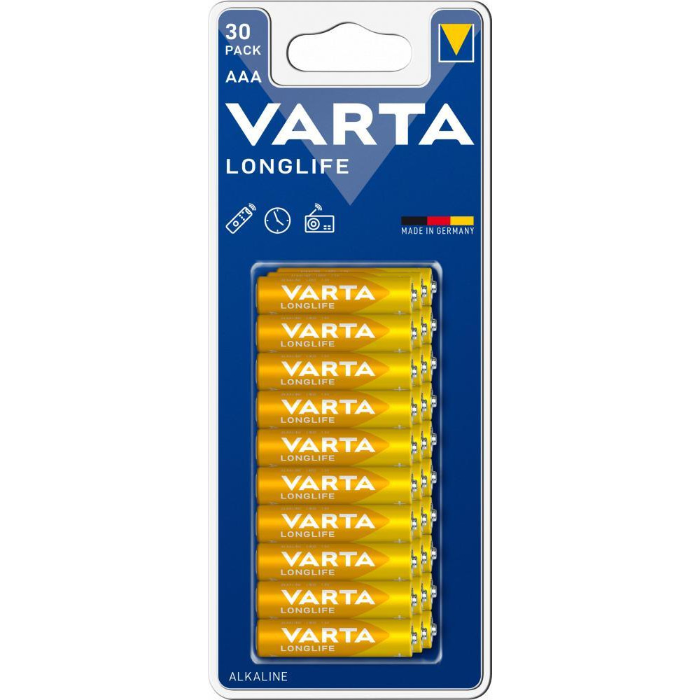 Varta AAA bat Alkaline 30шт LONGLIFE (04103101630) - зображення 1