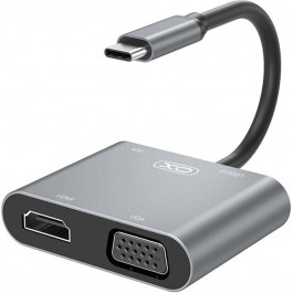   XO 4-in-1 Dock USB-C HDMI/VGA/USB3.0/USB-C PD (XO-HUB001SL)