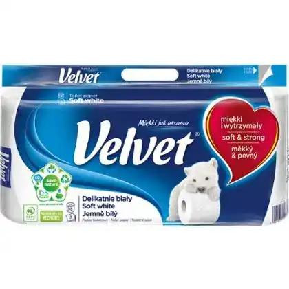 Velvet Туалетний папір  Делікатна, біла, 3 шари, 153 відриви, 8 шт (5901478999009) - зображення 1