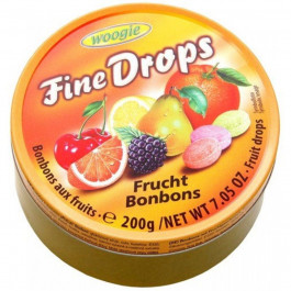 Woogie Цукерки льодяники  Fine Drops фруктові 200 г (9002859055553)