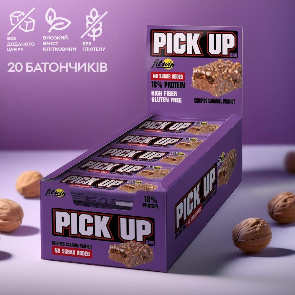 FitWin Pick Up Bar 20x45 g / Crispies Caramel Walnut - зображення 1