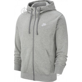   Nike Толстовка на блискавці чоловіча  M Nsw Club Hoodie Fz Ft BV2648-063 XL Світло-сіра з принтом (193147