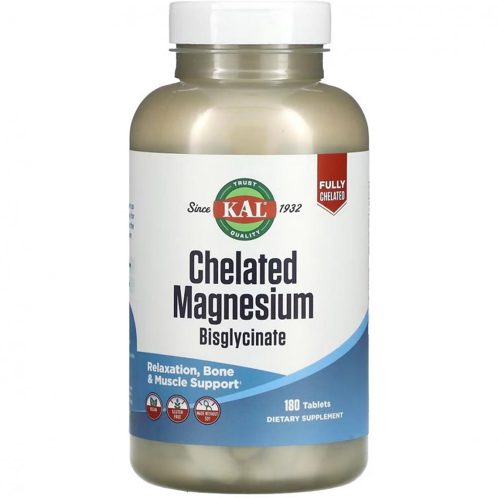 KAL Chelated Magnesium Bisglycinate 180 пігулок - зображення 1