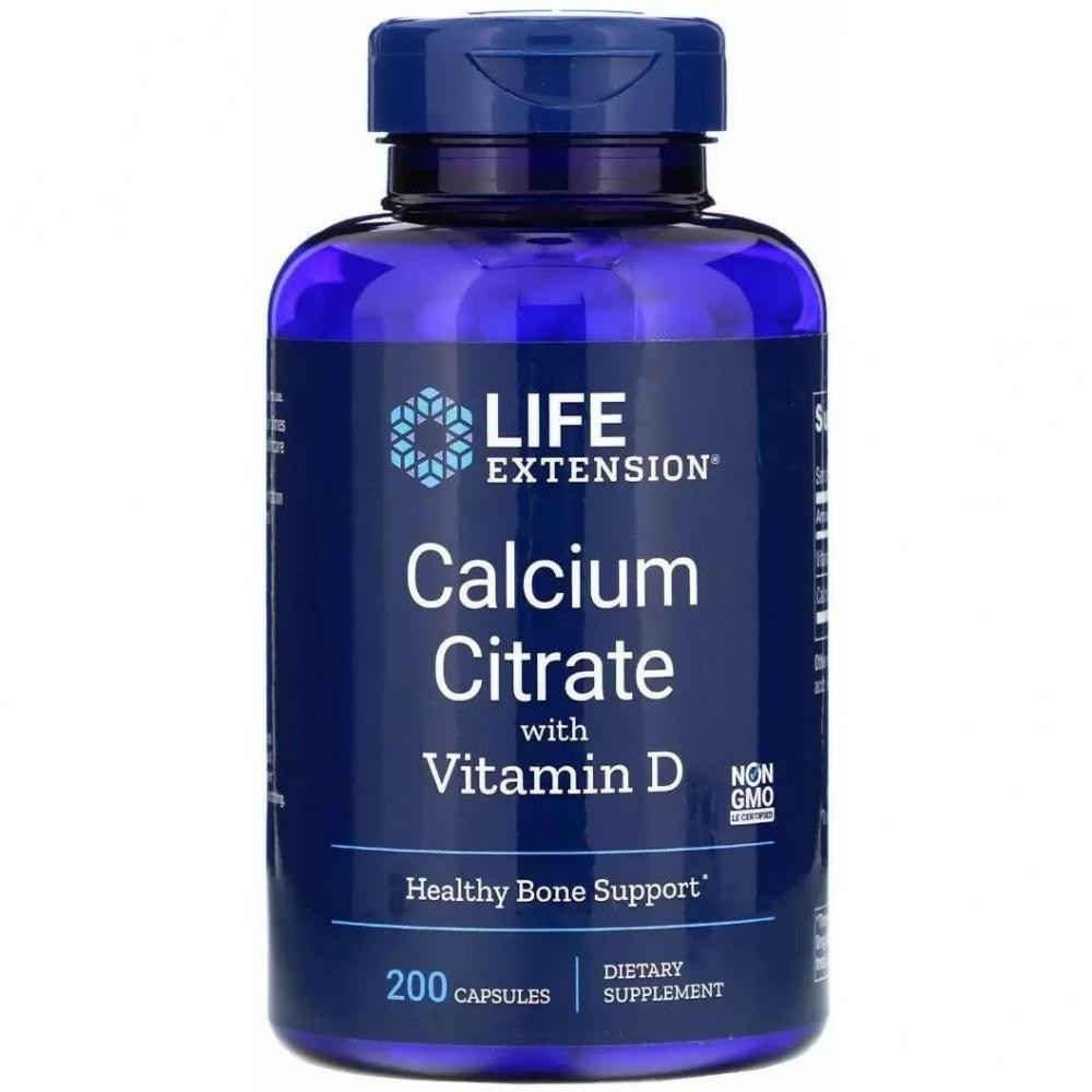 Life Extension Calcium Citrate з вітаміном D 200 капсул - зображення 1