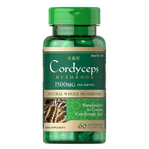 Puritan's Pride Cordyceps Mushroom 750 mg 60 капс - зображення 1