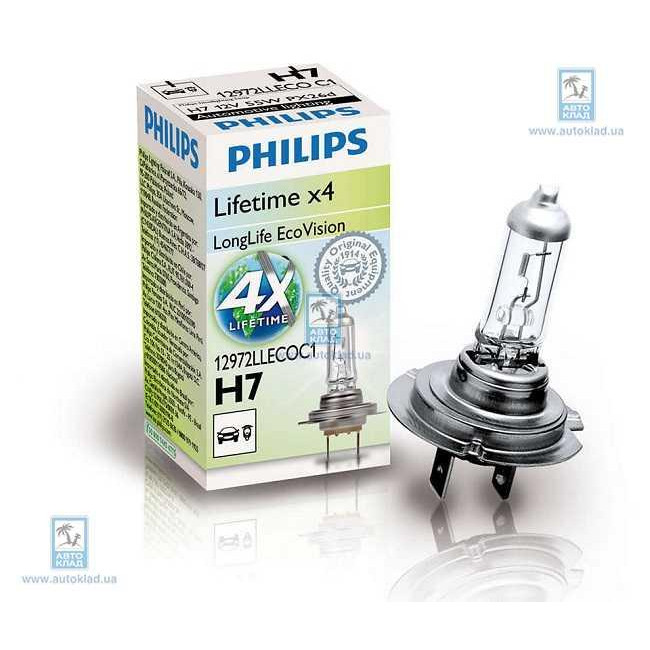 Philips H7 EcoVision LongLife 12V 55W (12972LLECOC1) - зображення 1