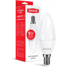   MAXUS LED C37 5W 3000K 220V E14 (1-LED-731)