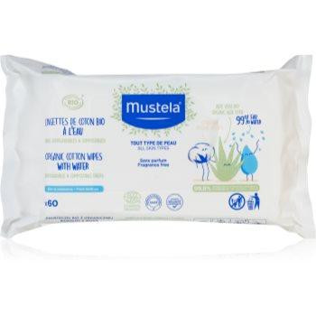 Mustela BIO Organic Cotton Wipes вологі серветки для дітей 60 кс - зображення 1