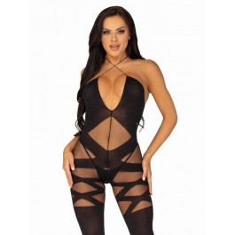   Leg Avenue Illusion halter bodystocking Black O/S (SO8619)