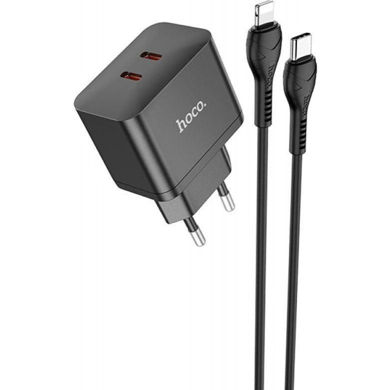 Hoco N29 Triumph PD35W + USB-C to Lightning Black - зображення 1