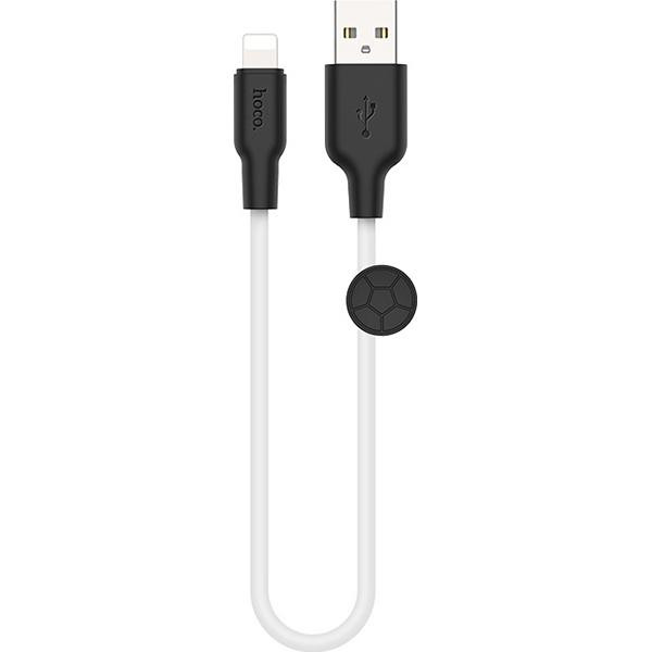 Hoco X21 Plus USB Type-A to Lightning 0.25m Black/White (6931474712349) - зображення 1