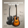 Donner Music Acoustic Guitar Cutaway Sunburst EC1020 - зображення 2