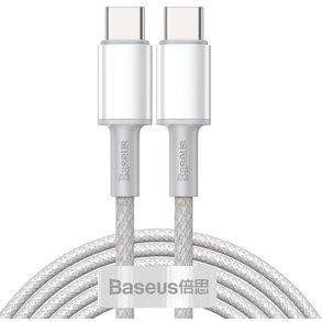 Baseus High Density Braided Type-C to Type-C 1m White (CATGD-02) - зображення 1