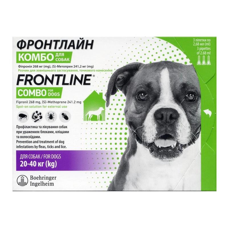 Frontline Краплі  Frontline Combo від бліх та кліщів для собак вагою 20-40 кг 3 шт (2000981200336) - зображення 1