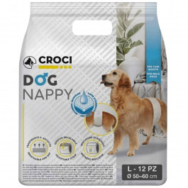   Croci Суперпоглинаючий підгузок-пов'язка для кобелів  Dog Nappy з еластичною стрічкою L обхват 50-60 см 12