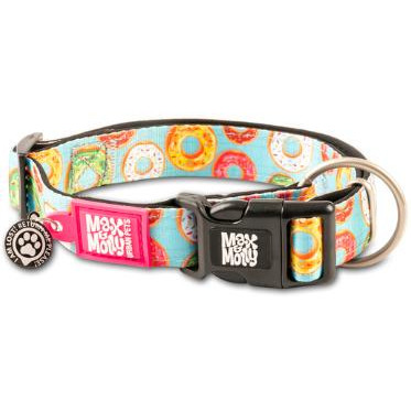 Max & Molly Smart ID Collar Donuts Нашийник з QR-кодом, малюнок "Пончики" S (4894512016200) - зображення 1