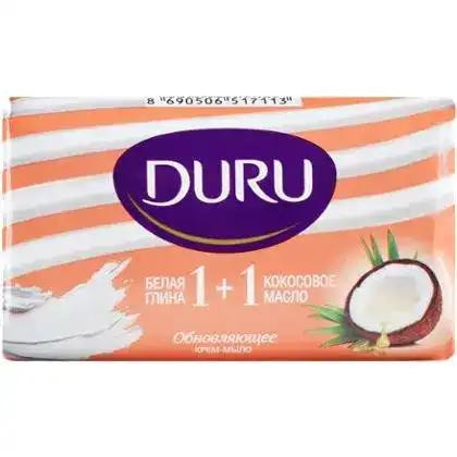 Duru Крем-мило  1+1 туалетне з білою глиною та олією кокосу 80 г - зображення 1