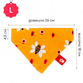   Байдик - Бандана Бджілки в етно-стилі для собак l (26х18х4,5 см) (4820284600170)