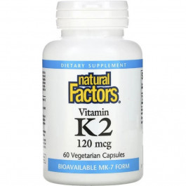   Natural Factors Vitamin K2, 120 мкг 60 вегетаріанських капсул