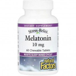   Natural Factors Stress Relax Melatonin 10 мг 60 жувальних таблеток