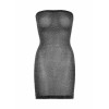 Leg Avenue Shimmer Sheer rhinestone tube dress OS Black/Silver (SO7883) - зображення 2