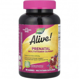   Nature's Way Alive! Prenatal with Plant DHA зі смаком апельсина та малини 90 жувальних цукерок