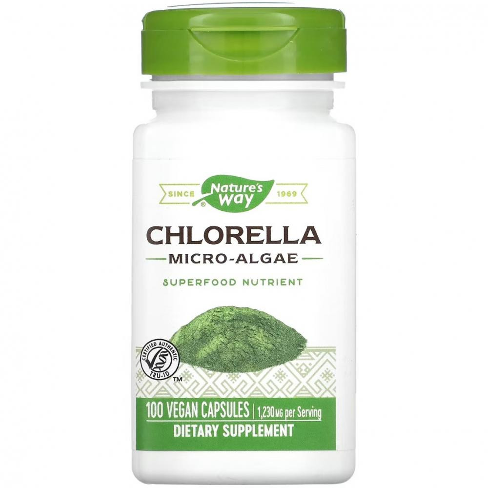 Nature's Way Chlorella Micro-Algae 1230 мг 100 вегетаріанських капсул - зображення 1