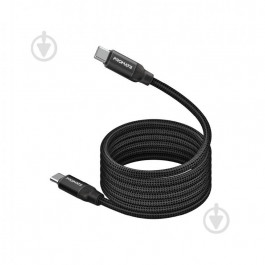   Promate Springy USB Type-C to USB Type-C 60W 1.2m black (springy.black)