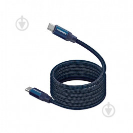   Promate Springy USB Type-C to USB Type-C 60W 1.2m Blue (springy.blue)