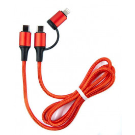   DENGOS USB Type-C to Type-C / Lightning 1m Red (NTK-TC-TCL-RED)