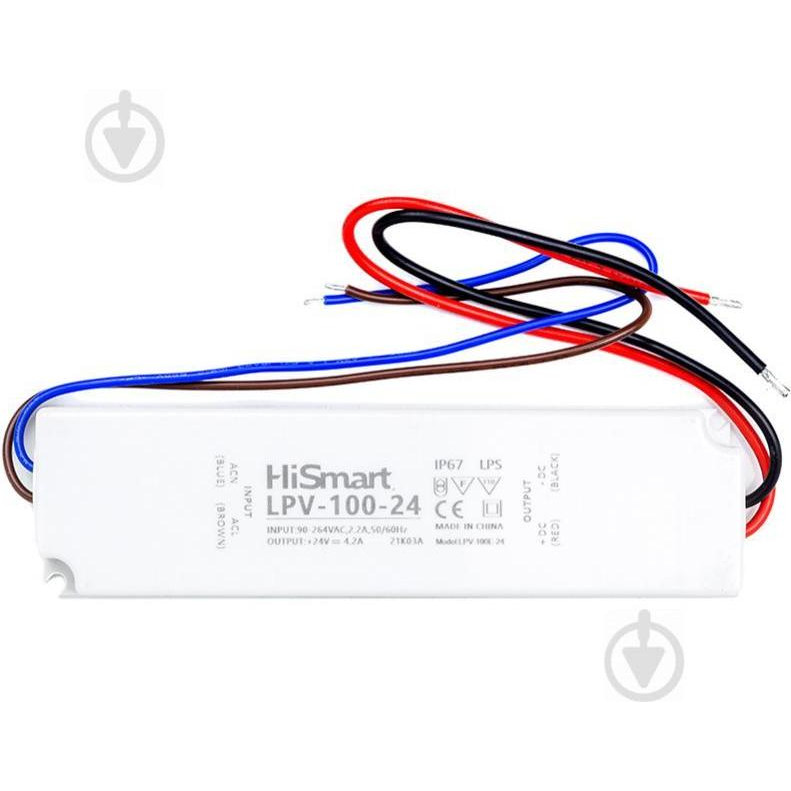 HiSmart 24V 4.2A 100W IP67 (LPV-100-24) - зображення 1