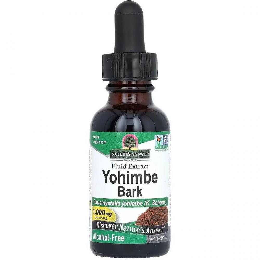 Natures Answer Yohimbe Bark Alcohol-Free 1000 мг 30 мл - зображення 1