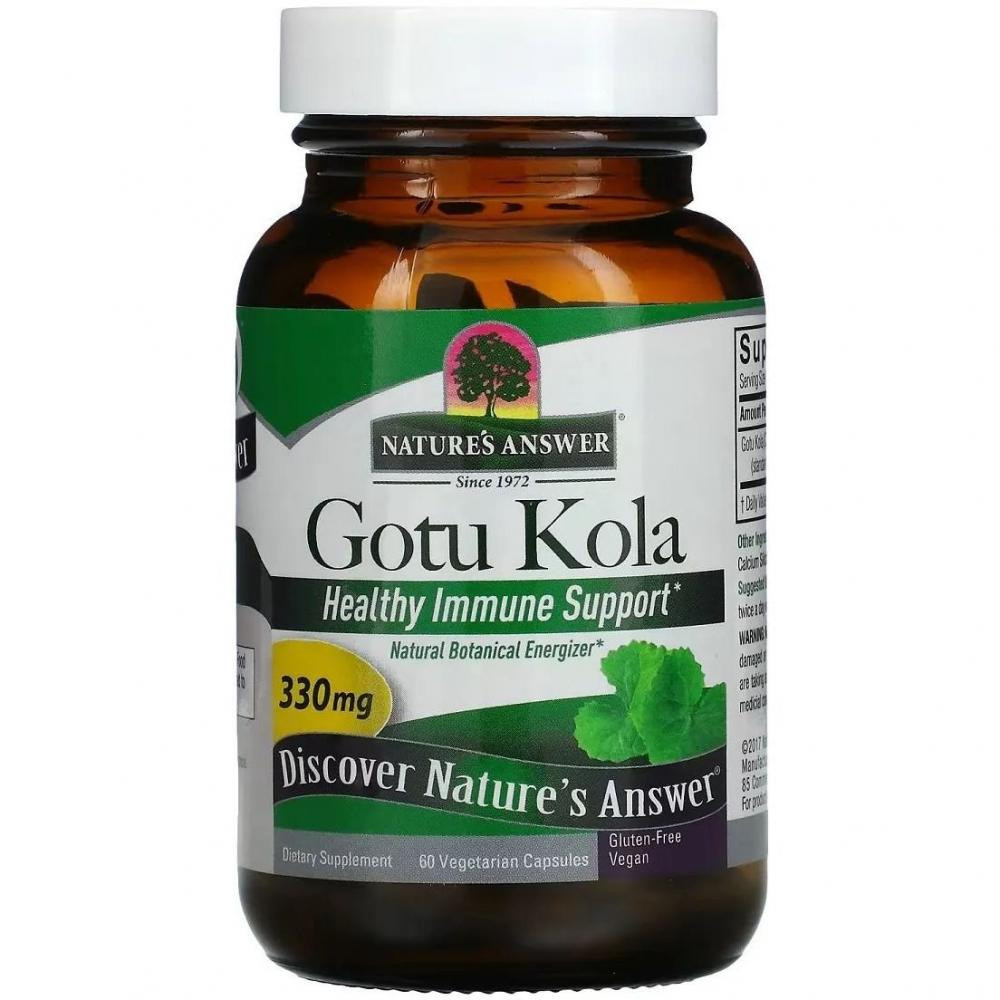 Natures Answer Gotu Kola Healthy Immune Support 330 мг 60 вегетаріанських капсул - зображення 1