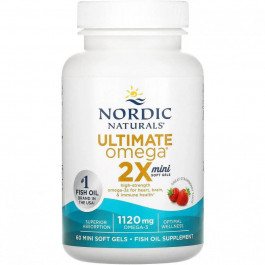   Nordic Naturals Ultimate Omega 2X зі смаком полуниці 1120 мг 60 міні капсул