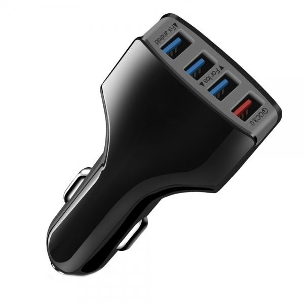 XoKo USB Car Charger Quick Charger 3.0 4xUSB 7A Black (CQC-400-BK) - зображення 1