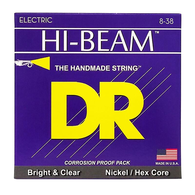 DR LLTR-8 Hi-Beam Nickel Plated Hex Core Extra Light Electric Strings 8/38 - зображення 1