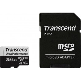   Transcend 256 GB microSDXC UHS-I U3 V30 A2 340S + SD Adapter TS256GUSD340S