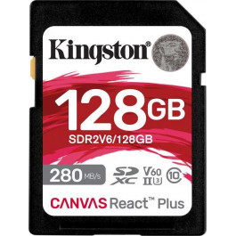   Kingston 128 GB SDXC Class 10 UHS-II U3 Canvas React Plus (SDR2V6/128GB)