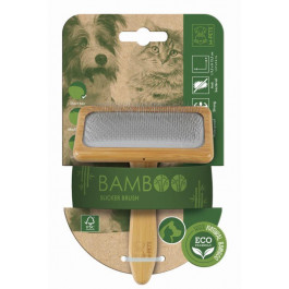   M-Pets (м-Петс) Bamboo Slicker Brush - Щітка-пуходерка з ручкою з бамбука для собак та котів L (10119399)