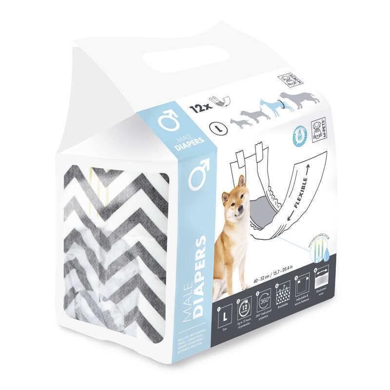 M-Pets (М-Петс) Diapers-Male Dog - Підгузки гігієнічні для кобелів L / 20х65 см (10116399) - зображення 1