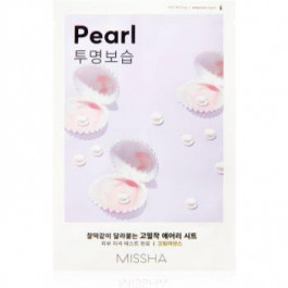   Missha Airy Fit Pearl тканинна маска для обличчя зі зволожуючим та роз'яснюючим ефектом 19 гр