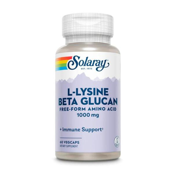 Solaray L-Lysine Beta Glucan 1000 mg VegCaps (60 капс) - зображення 1