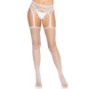 Leg Avenue Net stockings with garter belt White O/S (SO8578) - зображення 3