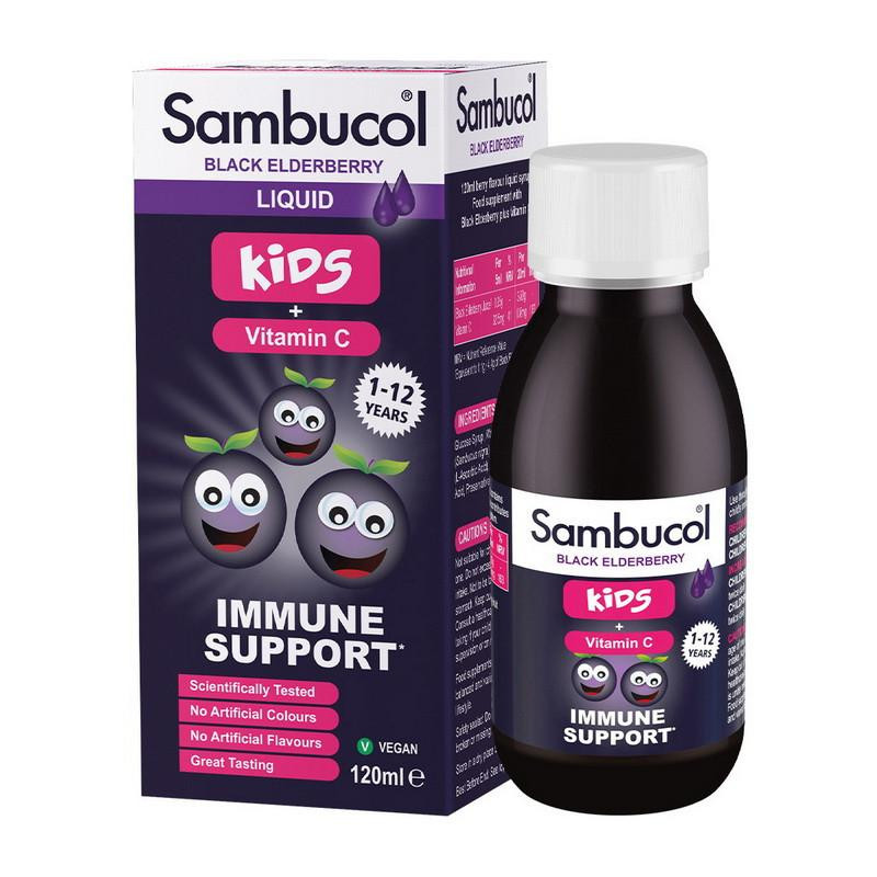 Sambucol Black Elderberry Liquid For Kids + Vitamin C (120 ml) - зображення 1