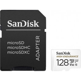   SanDisk 128 GB microSDXC High Endurance UHS-I U3 V30 + SD adapter SDSQQNR-128G-GN6IA