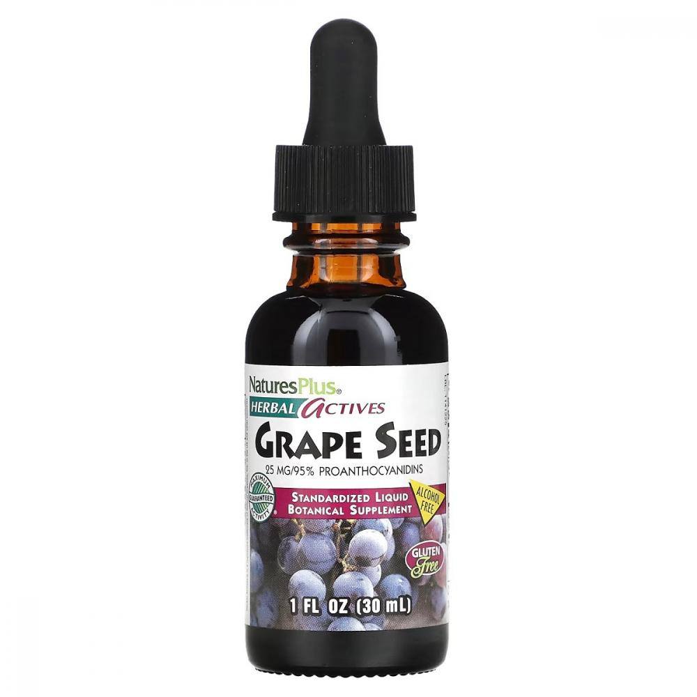 Nature's Plus Екстракт виноградних кісточок, 25 мг, без спирту, Grape Seed, , 30 мл - зображення 1