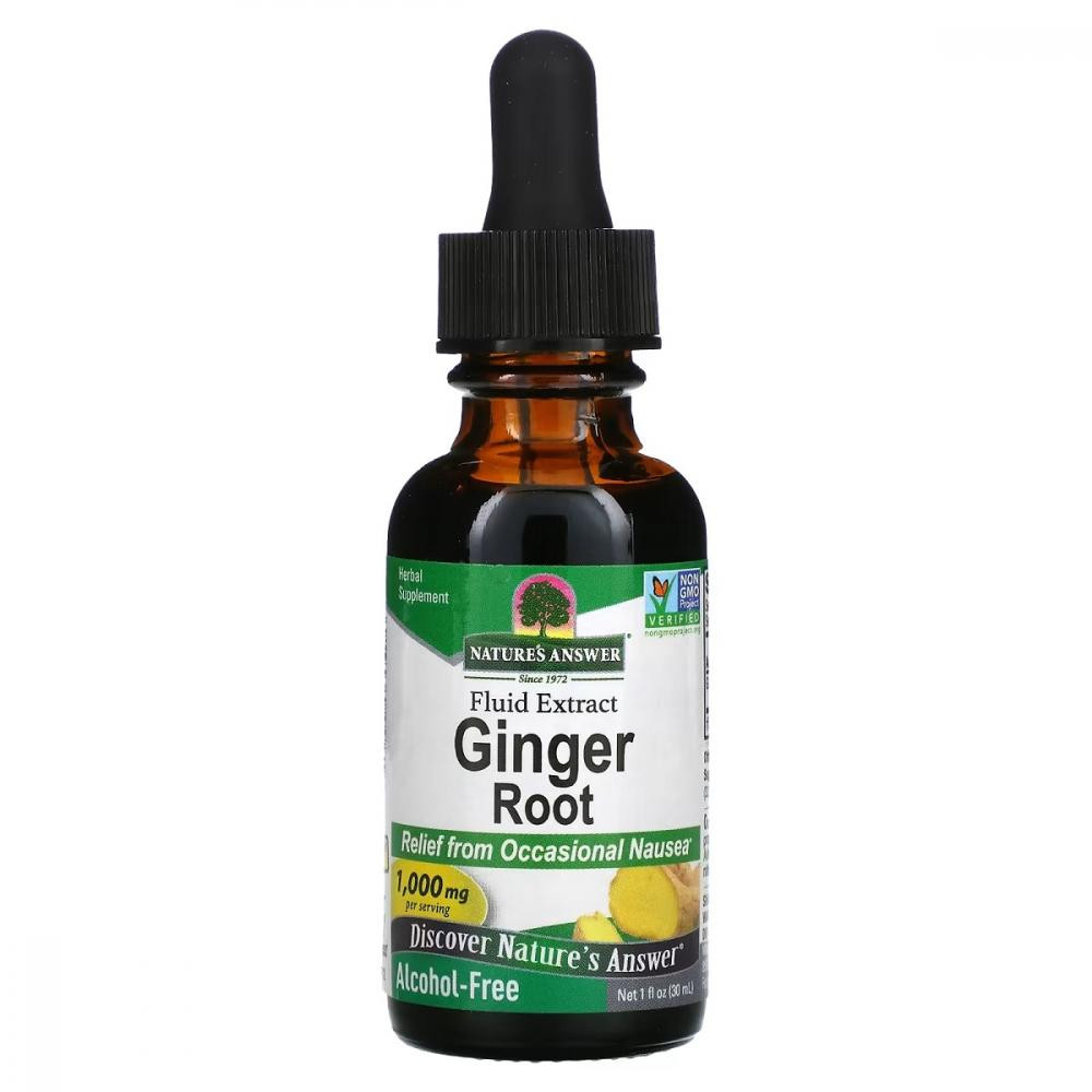 Natures Answer Імбир, 1000 мг, екстракт кореня без спирту, Ginger Root, Fluid Extract, Alcohol-Free, , 30 мл - зображення 1