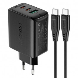   Acefast A13 PD65W 2xUSB-C 1xUSB-A Black