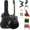 Donner Music Acoustic Guitar Cutaway Black EC1129 - зображення 1